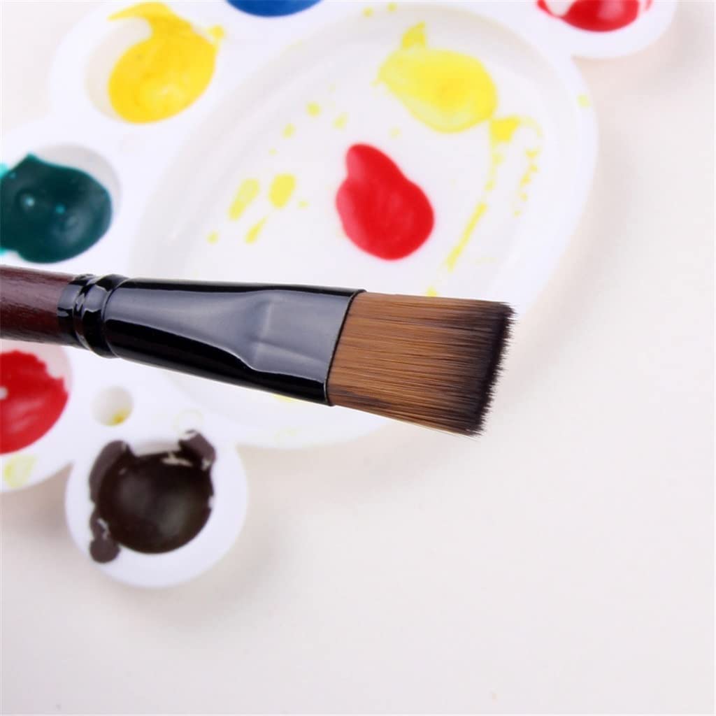 XBTGS Juego de pinceles de cabeza plana de nailon para pintura de pelo acrílico, aceite, acuarela, artista, kits de pintura profesional, 6 piezas/juego de pinceles,