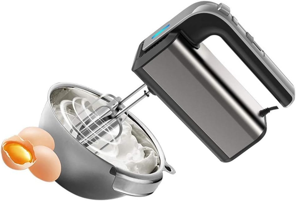 500W Electric Hand Mixer Handheld Kitchen Dough Blender with 2 Egg Beaters and Dough Hooks