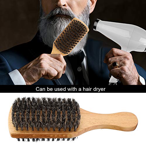 Zjchao Beard Brush Hairbrush Shaving Brushes, Natural Wooden Double-Sided Extra Soft Horse Mane Hair Professional Beard Brush For Daily Beard Care Gift For Men(M) #TOP2