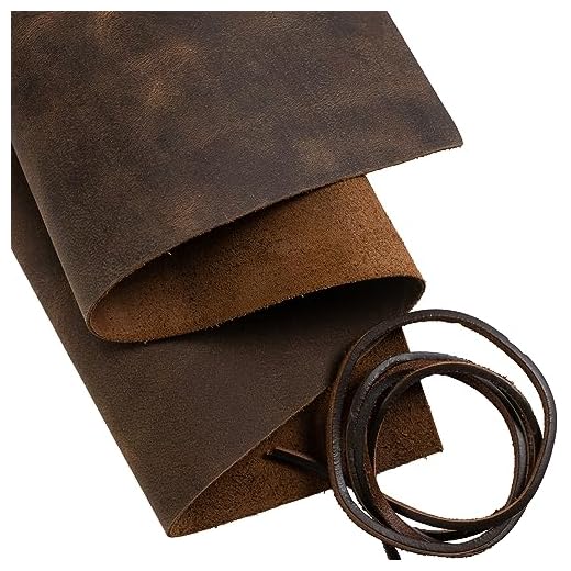 Tela de Cuero Genuino – Moonster Cuero para Pendientes y Otras Manualidades – Cuero de Búfalo de Plena Flor Genuino, No Sintético – Marrón Suave