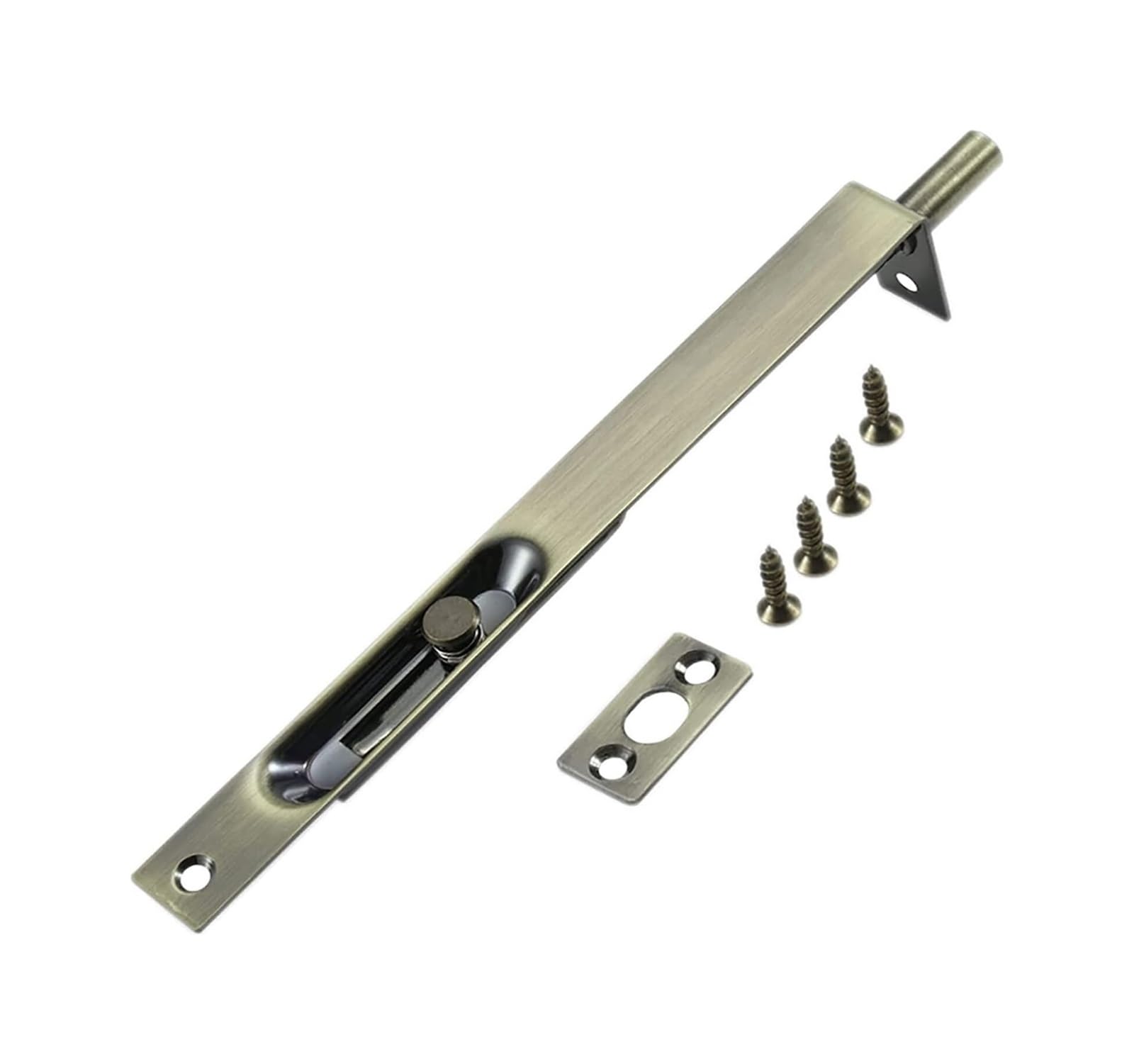 Door Lock Bolt, Door Lock Flush Bolt Slide Gate Latch French Sliding, Multicolor, 4-8 inches(Green Bronze,8 inches)