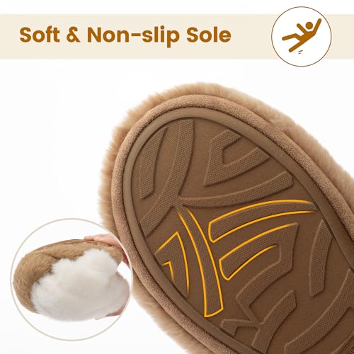 ULTRAIDEAS Women's Fuzzy Fur Cozy Warm House Slippers - Winter Indoor Bootie Slippers for Bedroom Home, Comfy Memory Foam Vegan Mujer Pantuflas3