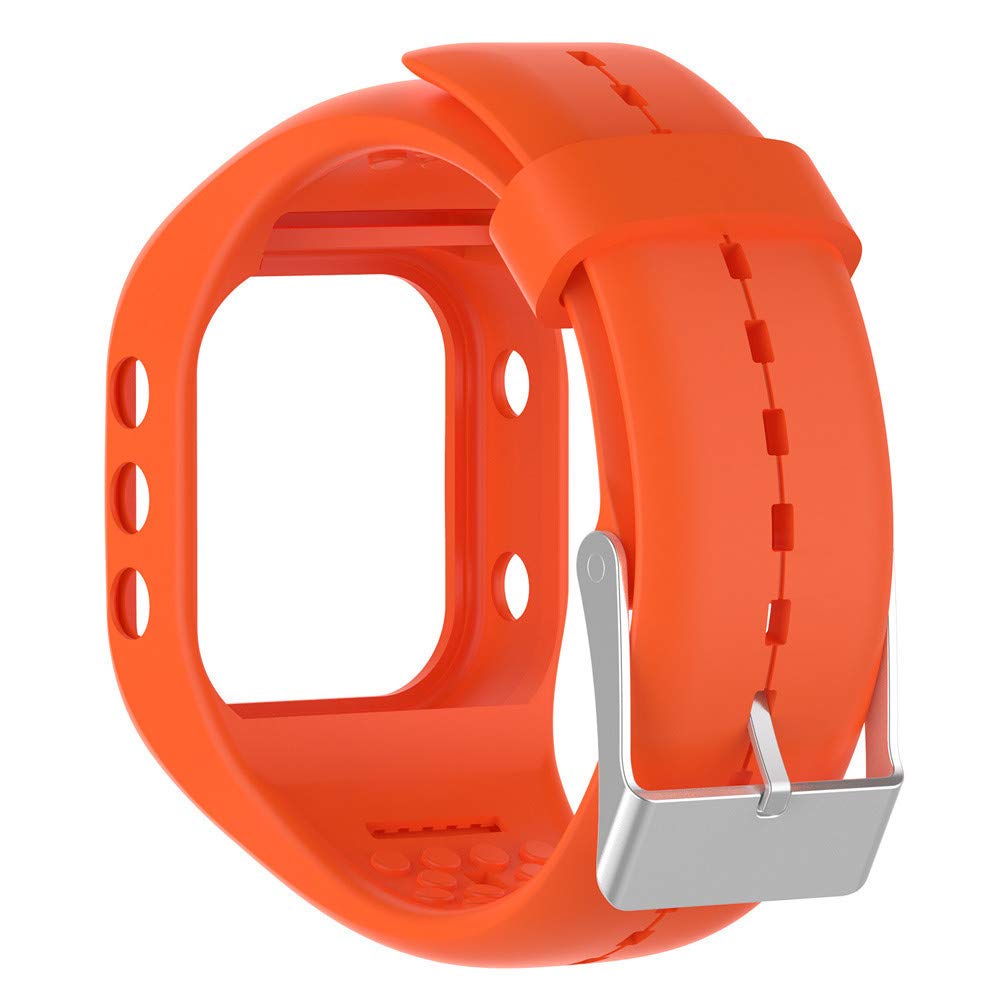 Straps Compatible with Polar A300 Strap, Adjustable Replacement Wristband Silicone Sport Band for Polar A300 Smart Watch (Orange)