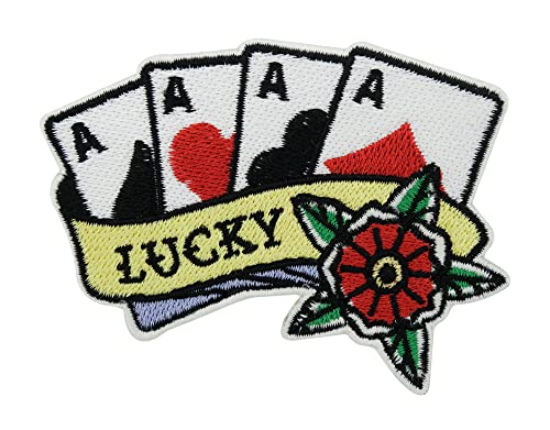 Finally Home Lucky Ass Karten Patch zum Aufbügeln | Biker Tattoo Patches, Retro Bügelbild, Kutte Aufbügler, Motorrad Aufnäher