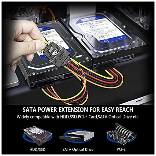 ikis 15 Pin Sata Power Y-Splitter Cable (6-Inches),Black - Image 6