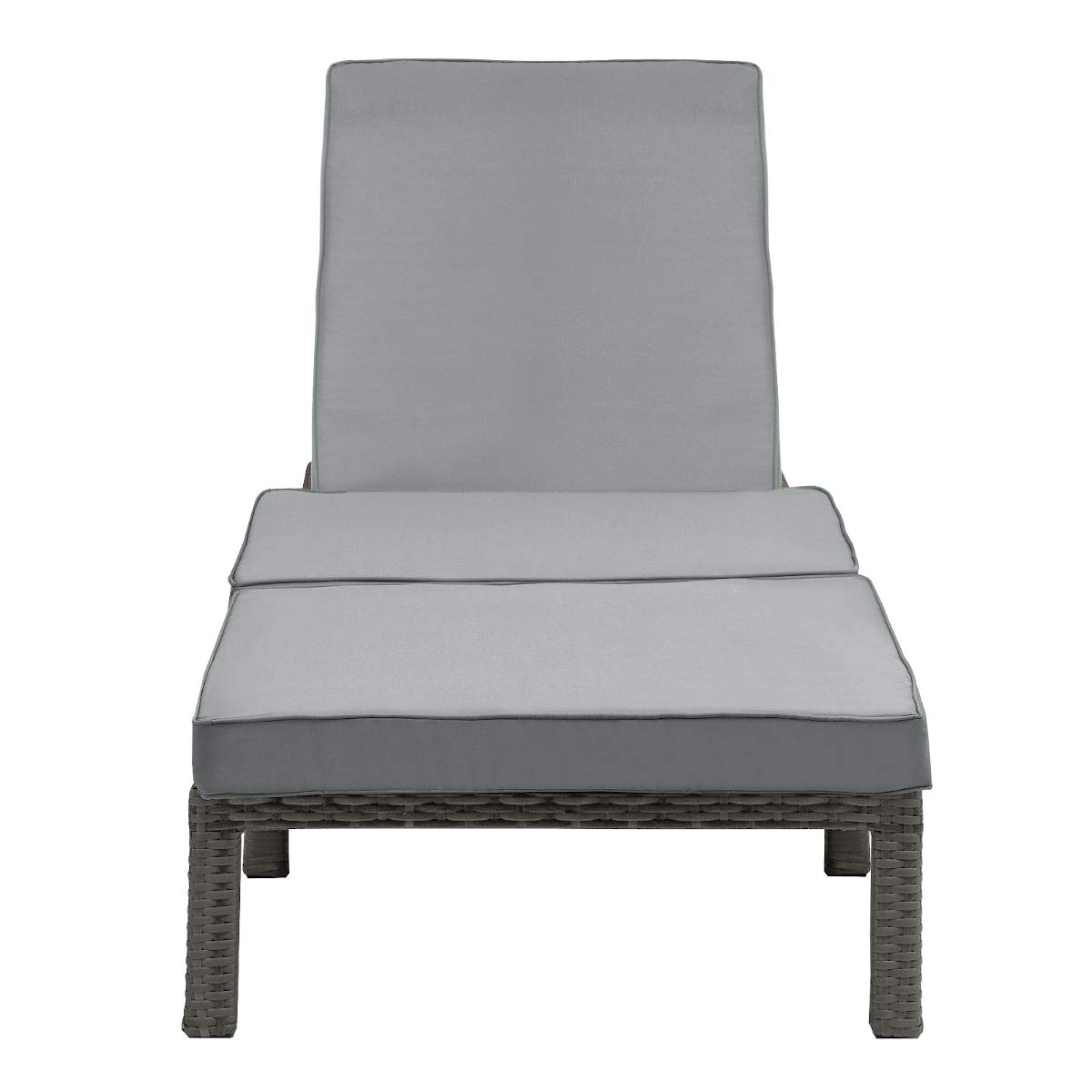SVITA Peach Gartenliege Sonnenliege Polsterauflage Klappbar Polyrattan Grau
