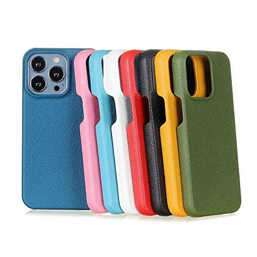 Coque en cuir grain de litchi pour iPhone 13 Mini protection chic rouge