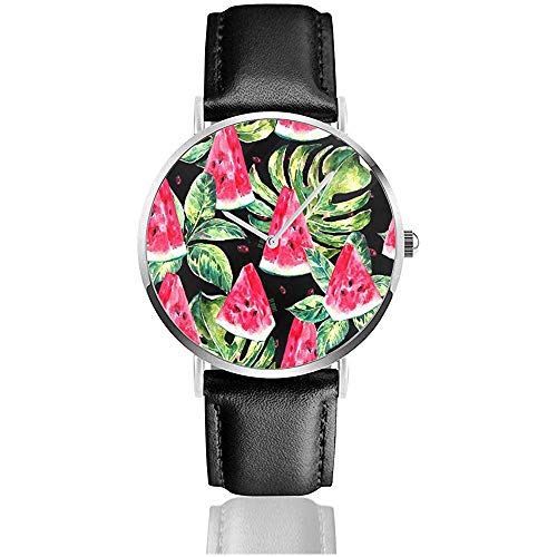 Preisvergleich Produktbild Saisonale Gartenflagge Schwarz Quz Uhrwerk Edelstahl Lederarmbanduhren Casual Fashion Armbanduhren
