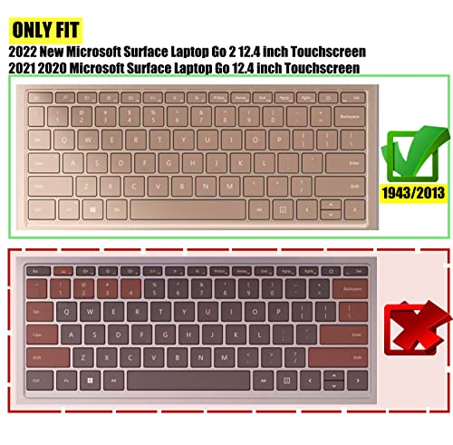Se7Enline Compatible With Microsoft 12.4 Multi-Touch Surface Laptop Go Keyboard Cover Skin 2020 2021 2022 Soft Silicone Protector For 12.4 Inch Surface Laptop Go 1/2,Black #TOP1