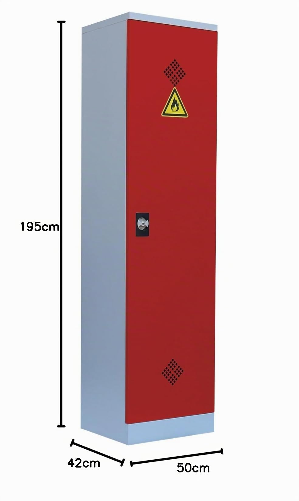 Lüllmann Umweltschrank komplett montiert Rot 195 x 50 x 42cm (HxBxT) Gefahrstoffschrank Pflanzenschutzschrank Chemikalienschrank Spritzmittelspind 566244