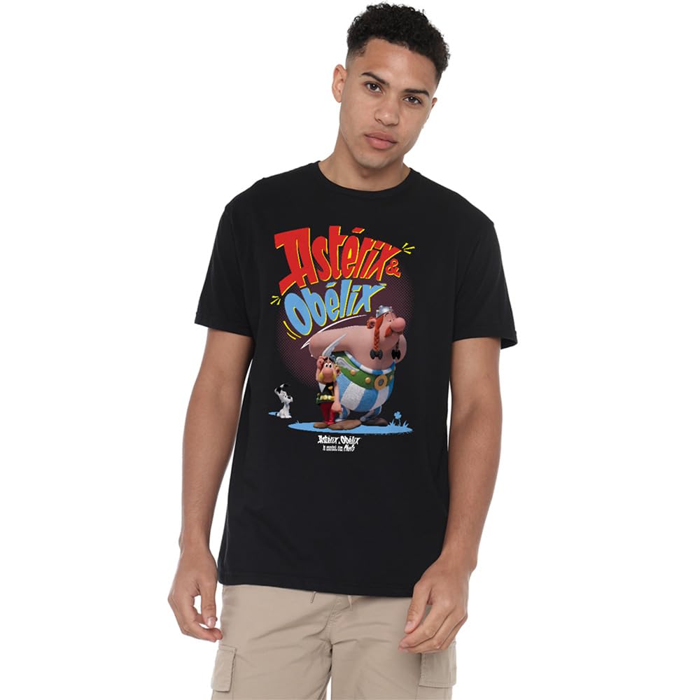 Asterix And Obelix Idefix Together Unisex T Shirt, Black, S