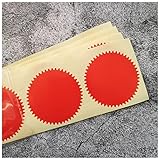 Stempel Brief 100 stücke 45mm50mm Embosser Aufkleber for Prägestempel, leerer Aufkleber for Anpassung der Embosser-Siegel, DIY Prägedichtung for Karte Wax Brief Stempel (Size : 50mm red)