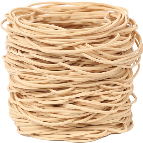 Foshine Rubber Bands 300Pcs 4.8inch/12cm Big Elastic Rubber Band Beige For Office Supplies File Folders Litter Box (4 4/5" x 1/16") image 5