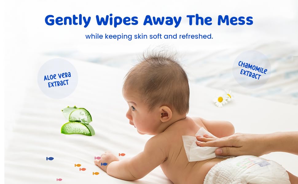 Image of Bumtum Baby Gentle 99% Pure Water Soft Moisturizing Wet Wipes With Lid | Aloe Vera & Chamomile Extracts | Paraben & Sulfate Free (Pack of 30, 72 Pcs. Per Pack)