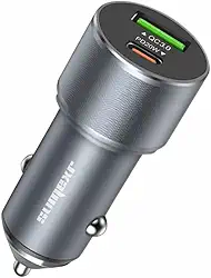 Carregador Veicular Turbo Entrada Dupla 38W PD + QC 3.0 Para Celular Iphone Samsung Xiaomi