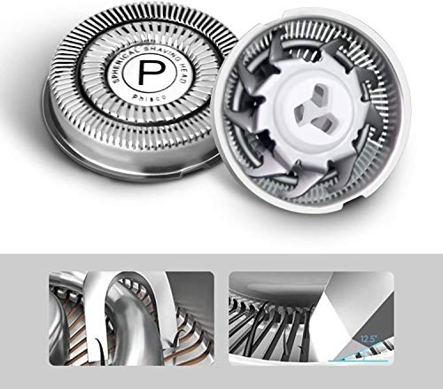 Phisco 3 Pcs Replacement Shaver Head Replacement Cutter Net Blades For Electric Shavers Men Ipx7 Waterproof Electric Razor, Shaving Heads Compatible With Phisco Electric Shaver Series (203D-6A) #TOP2