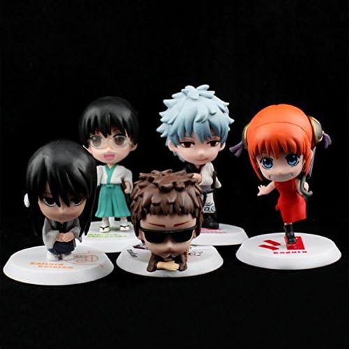 5Pcs/Set Japan Anime 3th Gintama Q Version Sakata Silver/Kagura PVC Action Figure Collection Model Doll Kids Toys Brinquedos