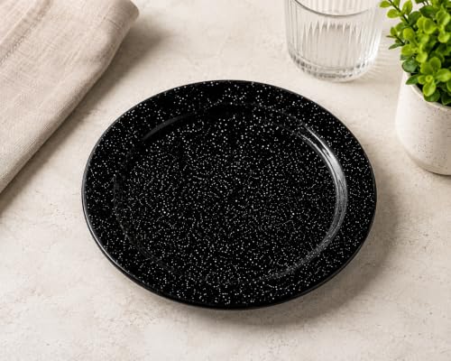 Image of Melvio By Malti Black Granite 3 Piece Quarter Plate | Melamine Dinnerware Set, Premium Dinner Set Crockery Plates Bowls Tableware for Home Dining Kitchen
