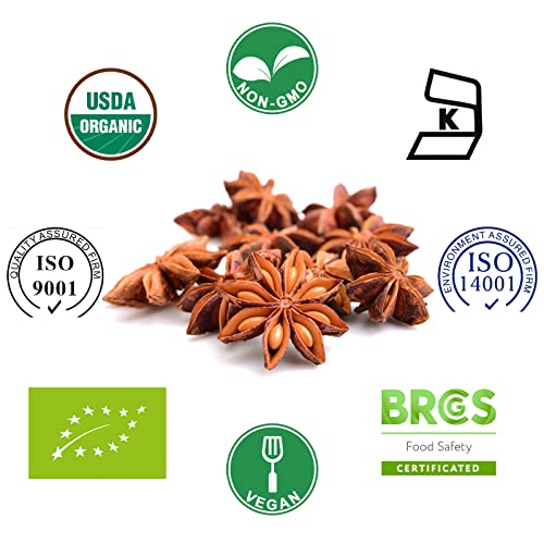 Sun I’farm Organic Star Anise, Chinese Star Anise Whole 7Oz(200G), Fresh, Pure And Dried Anise Pods, Great For Cooking, Baking And Tea (7 Ounce) #TOP2