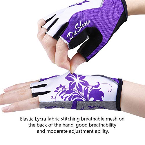 Luvas femininas DuShow para ciclismo, meia ponta, gel acolchoado, luvas para bicicleta, antiderrapan