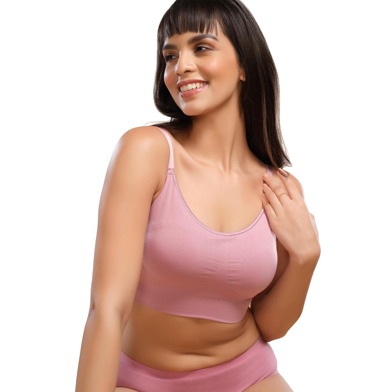 - Innovations Flexi Free Ultra Smoothening Seamless Women's T-Shirt Bra - Seamless, No-Pinch, Padded, Wirefree, Full Coverage - F037