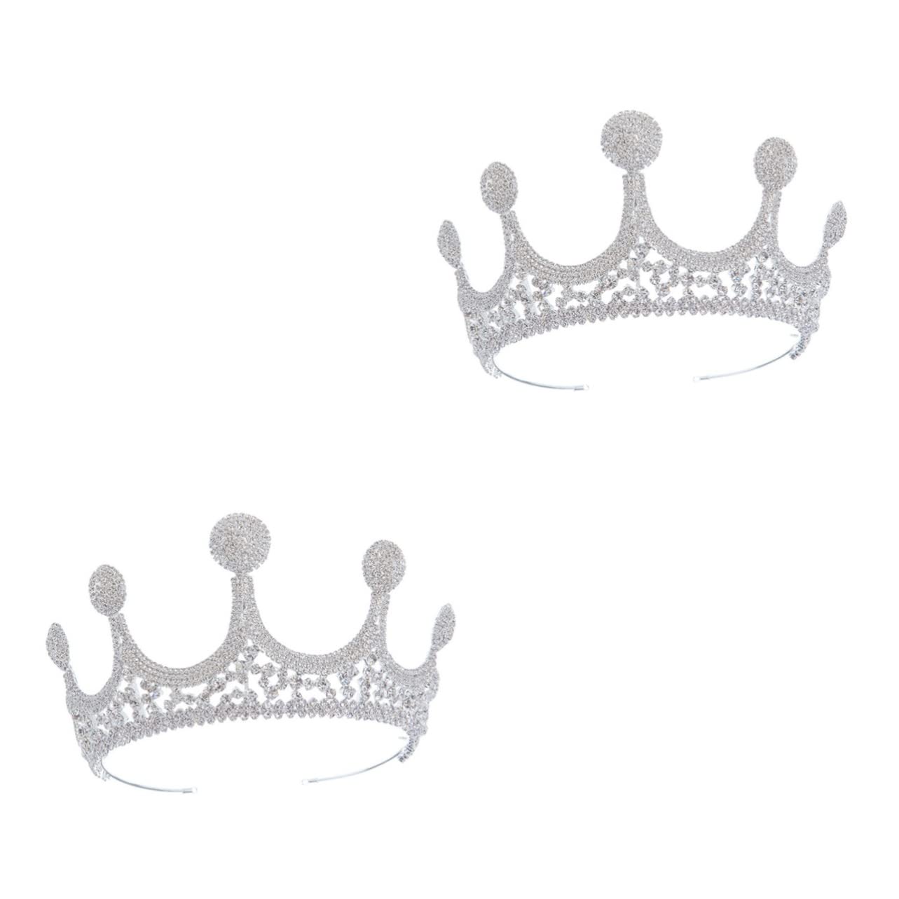 BIUDECO 2 Uds Accesorios Para El Cabello Vintage Accesorios Para El Cabello De Diamantes De Imitación Tocado De Boda Para Novia Tiaras De Novia De Diamantes De Imitación Tiara De