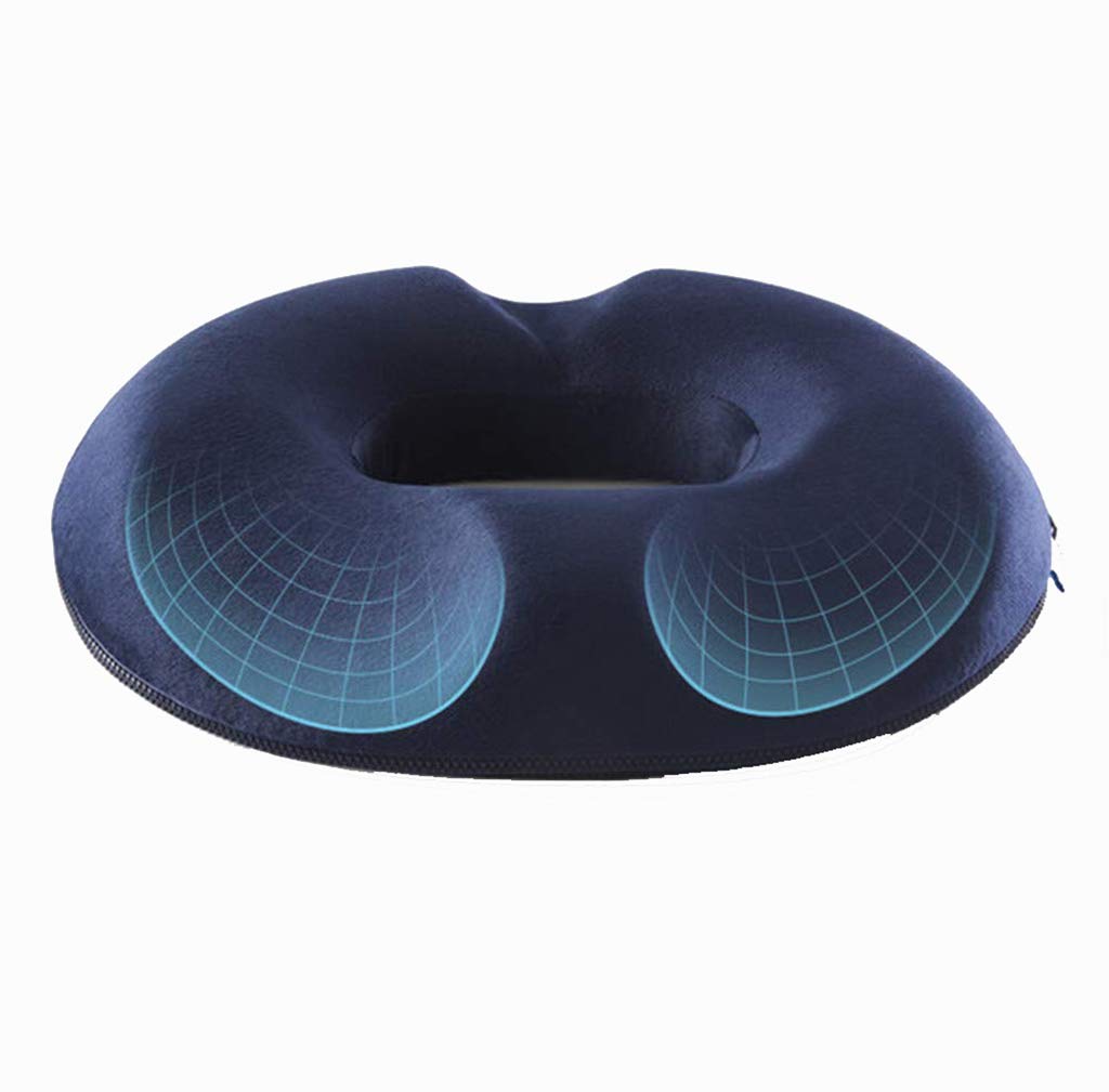 Orthopädische Donut Sitzkissen Kissen Memory Foam, Contoured Comfort, Schmerzlinderung Für Hämorrhoiden Lindert Den Druck Auf Das Steißbein Tibetan Blue (45 X 40 X 7 Cm M