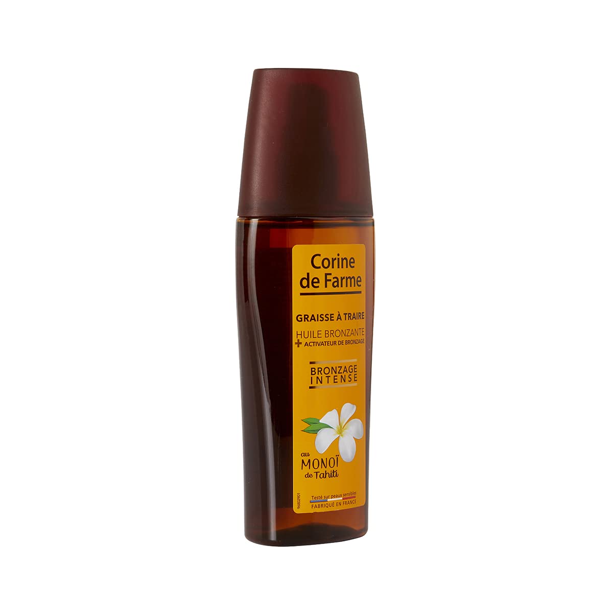 Corine de Farme Spray Smar do Dojenia Olej Bronzujący + Aktywator opalania, Dla skóry matowej lub już opalonej, intensyfikuje opaleniznę, bez samoopalania, w Monoi Tahiti, zapach wysp