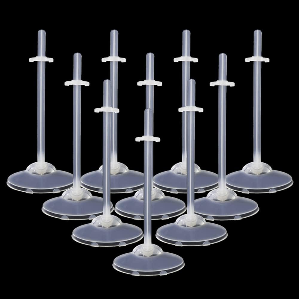 UCanaan 10Pcs White Transparent Doll Stands