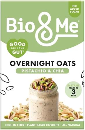High Fibre Breakfast Granola | Gut-Friendly Ingredients | Natural & Nutritious Cereal Pistachio & CHIA Overnight Oats 350g