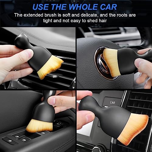Image of STHIRA 2Pc Car Duster Car Nanofiber Brushes for Detailing Interior, Soft Car Detailing Brush, Soft Bristles Cleaning Brush Dusting Tool for Dashboard, Keyboard, Air Conditioner, Gap, Window Railing