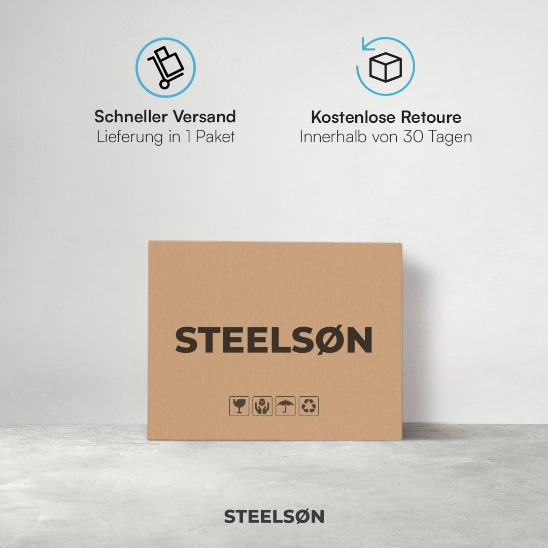 STEELSØN Drakon Mähroboter Garage Anthrazit – Rasenmähroboter Überdachung aus verzinktem Metall – Rasenroboter Haus mit Pultdach – Rasenmäher Garage UV-/wetterbeständig – für gängige Roboter Modelle