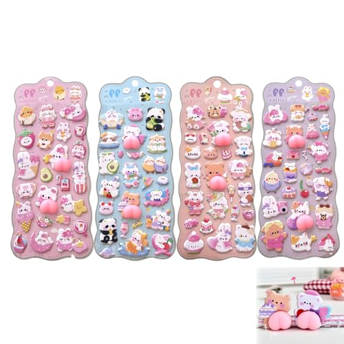 シールちょう 3d 立体 ぷくぷく おしりシール DIY お尻 動物ステッカー 子供 大人 女の子 手帳用 ステッカー 装飾 電話ケース 貼り付け可能 デコレーション 手芸用品 教師用