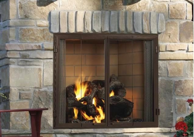 Castlewood 42 Inch Traditional Outdoor Wood Burning Fireplace by Majestic