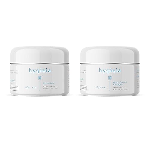 Hygieia + Radiant Skin Duo - Crema de colágeno (4 onzas) y crema de retinol al 2% (4 onzas) - Restaura el brillo juvenil y reduce las arrugas