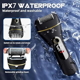 Vexloria Pedicure Elettrico Professionale, 16-in-1 Set Calli Rimozione Ricaricabile con 3 Rulli di Ricambio, 2 velocità, kit pedicure per Piedi Rimozione Calli Pelle Dura Secca