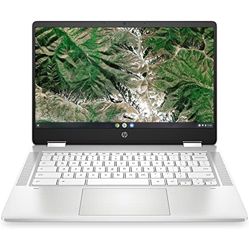 HP Chromebook x360 14a-ca0219ng (14 Zoll / HD Touch) 2in1 Laptop (Intel Celeron N4020, 64GB eMMC, 4GB LPDDR4, ChromeOS, QWERTZ) Silber/Weiß