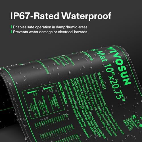 VIVOSUN 10"x 20.75" Seedling Heat Mat and Digital Thermostat Combo Set, UL & MET-Certified Warm Hydroponic Heating Pad for Germination, Indoor Gardening, Greenhouse - 3