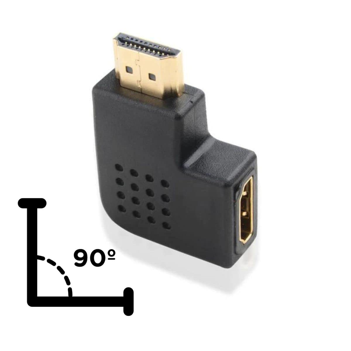 Adaptador HDMI Angular Macho/Fêmea - Conexão Flexível Para Espaços Apertados