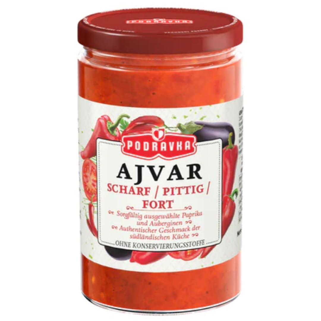 Ajvar vidrio salsa de verduras 690 g x 3 piezas