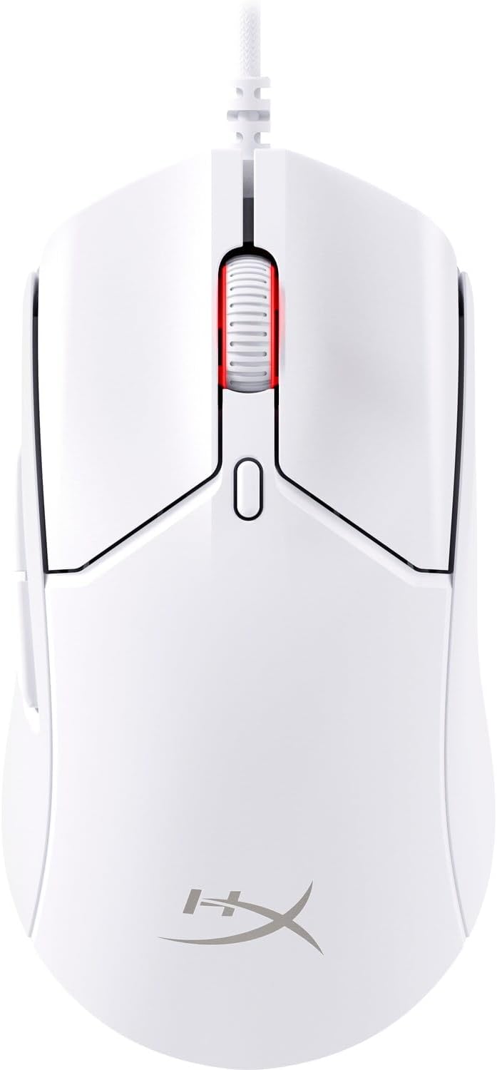 HyperX Pulsefire Haste 2 – Wired Gaming Mouse Ultra Lightweight, 53g, 8000Hz Polling Rate, Precision Sensor, Hyperflex 2 Cable, Plug Play, for PC, Xbox Series X|S, Xbox One, PS5, PS4, White (Renewed)