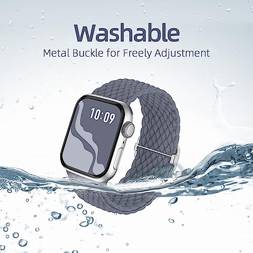 Image of 4 Pack Braided Stretchy Bands Compatible with Apple Watch 40mm 41mm 38mm 42mm 44mm 45mm 46mm 49mm Women Men, Breathable Nylon Elastic Daily Use Straps for iWatch Series 11 /10 9 8 7 6 5 4 3 SE /Ultra 2