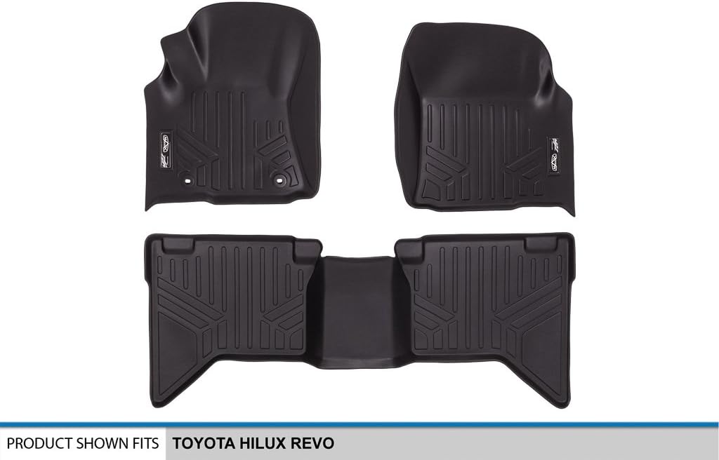 70% оƒƒ Dіѕсоunt MAXLINER All Weather Custom Fit 2 Row Black Floor Mat Liner Set Compatible with 2015-2018 Hilux REVO (Double Cab Only)