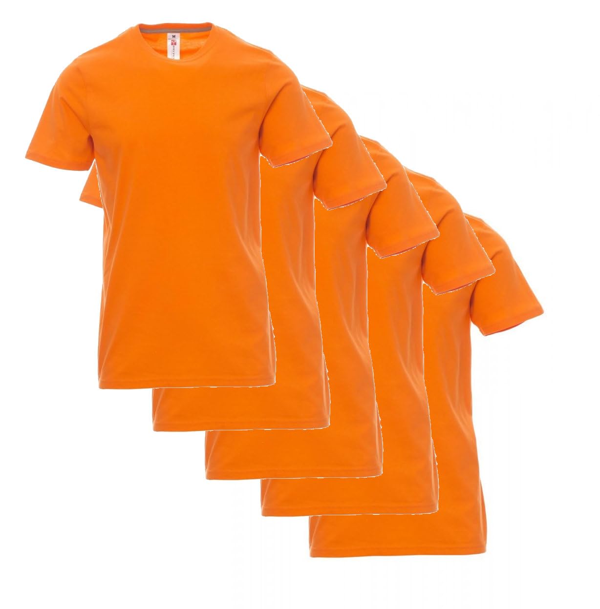 Payper Sunset T-Shirt Uomo 100% Cotone 155 g/m² Maglietta Manica Corta Girocollo Basic Confezione 3 o 5 Pezzi, Ideale per Lavoro e Uso Quotidiano