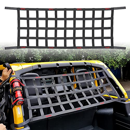 Goldfire Universal UTV Window Net Wrangler Mesh Roof Top Net Protective Cargo Net Trunk Net Rear Windshield Rear Race Net Fits for TJ JK JL 2/4 Door UTV RZR Accessories by Goldfire - Used condition - US$15.31