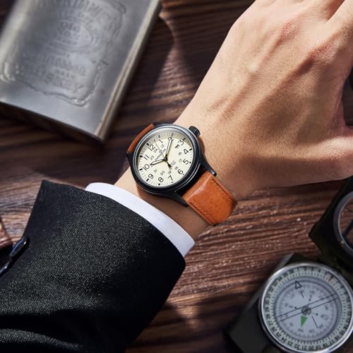 Image of Getalia Italian leather Watch Band Tuscany Natural Vegetable-Tanned Full Grain Genuine Leather,18mm 19mm 20mm 21mm 22mm Quick Release Replacement Watch Straps for Men and Women Thick and Soft