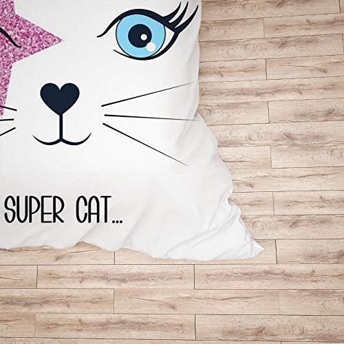 Parure de lit CHEHONG chat 3 pièces housse de couette microfibre polyester lit double