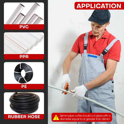 Yyiyitools Ratchet-Type Tube And Pipe Cutter For Cutting O.d. Pex, Pvc, And Ppr Plastic Hoses And Plumbing Pipes Up To 1-5/8"" Inches, Ideal For Home Working And Plumbers", 42Mm,1-5/8'''.Od(Qf-1-003) #TOP3