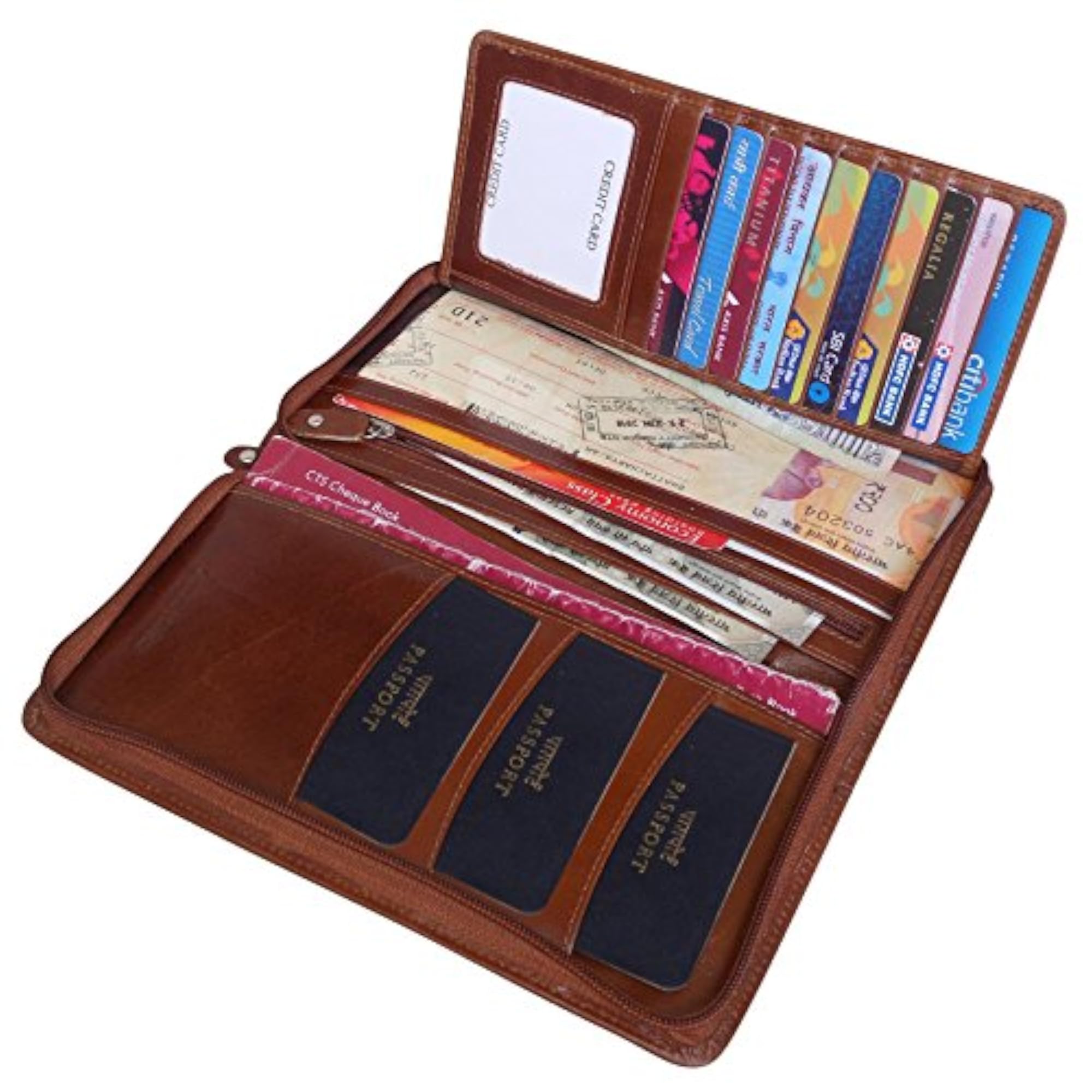 Stylish Brown Leather Passport Holder