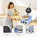 Commercial Waffle Maker, 1200W Round Waffle Iron Machine with Timer & Temp Control, Nonstick Plates, Heat-Resistant Shockproof Non-Conductive Plastic Body (110V, Sky Blue)